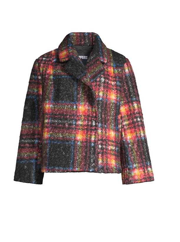 Image of Sally Plaid Faux Wool Coat
