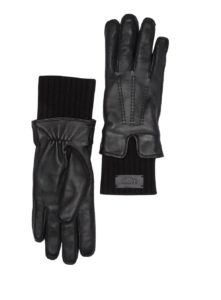 Leather Knit Cuff Glovesp