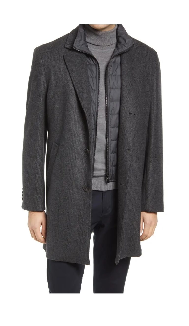 Image of Men's Delman Wool & Cashmere Coat with Removable Bib (44,46)