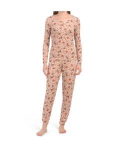 2pc Floral Animal Joggers Pajama Set