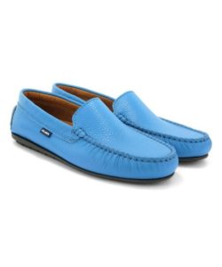 Blue Leather Moccasin