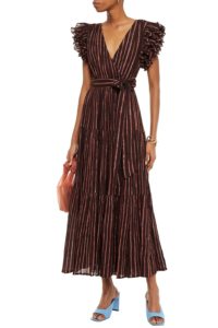 Ruffled striped cotton and Lurex-blend gauze maxi dress (Discount applied in bag)p
