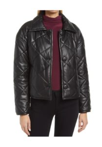 Quilted Faux Leather Jacket
