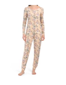 2pc Floral Jogger Pajama Set