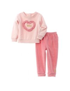 2pc Fleece Top & Velour Pant Set 9m-24 m