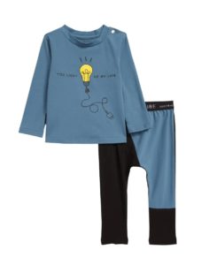 Light Up My Life Stretch Cotton Graphic Tee & Colorblock Pants Set 3-24m