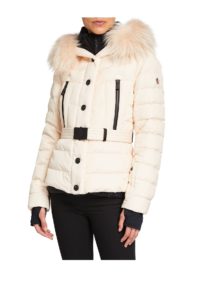 Beverley Belted Puffer Coat w/ Fur Trim size xxs