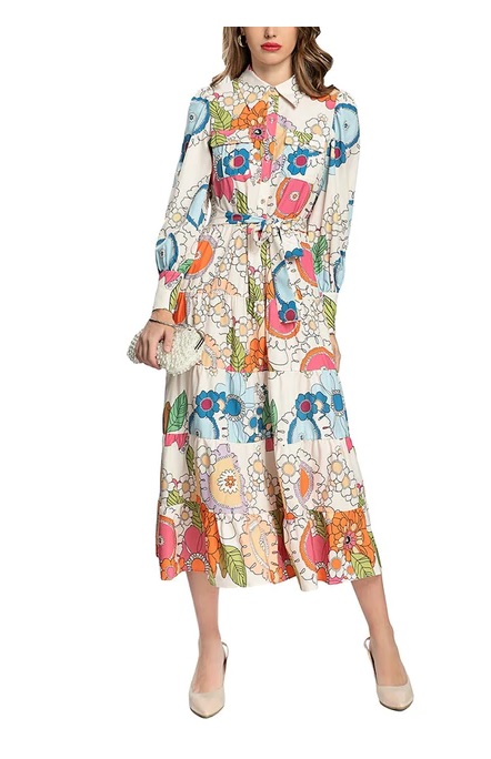 Image of Multicolor Print Dress