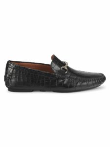 Bahia Croc-Embossed Leather Driving Loafers