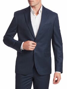 Slim-Fit Subtle Check Suit Jacket
