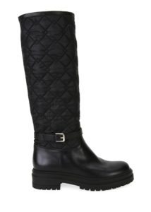 Leather & Quilted Nylon Riding Bootsp