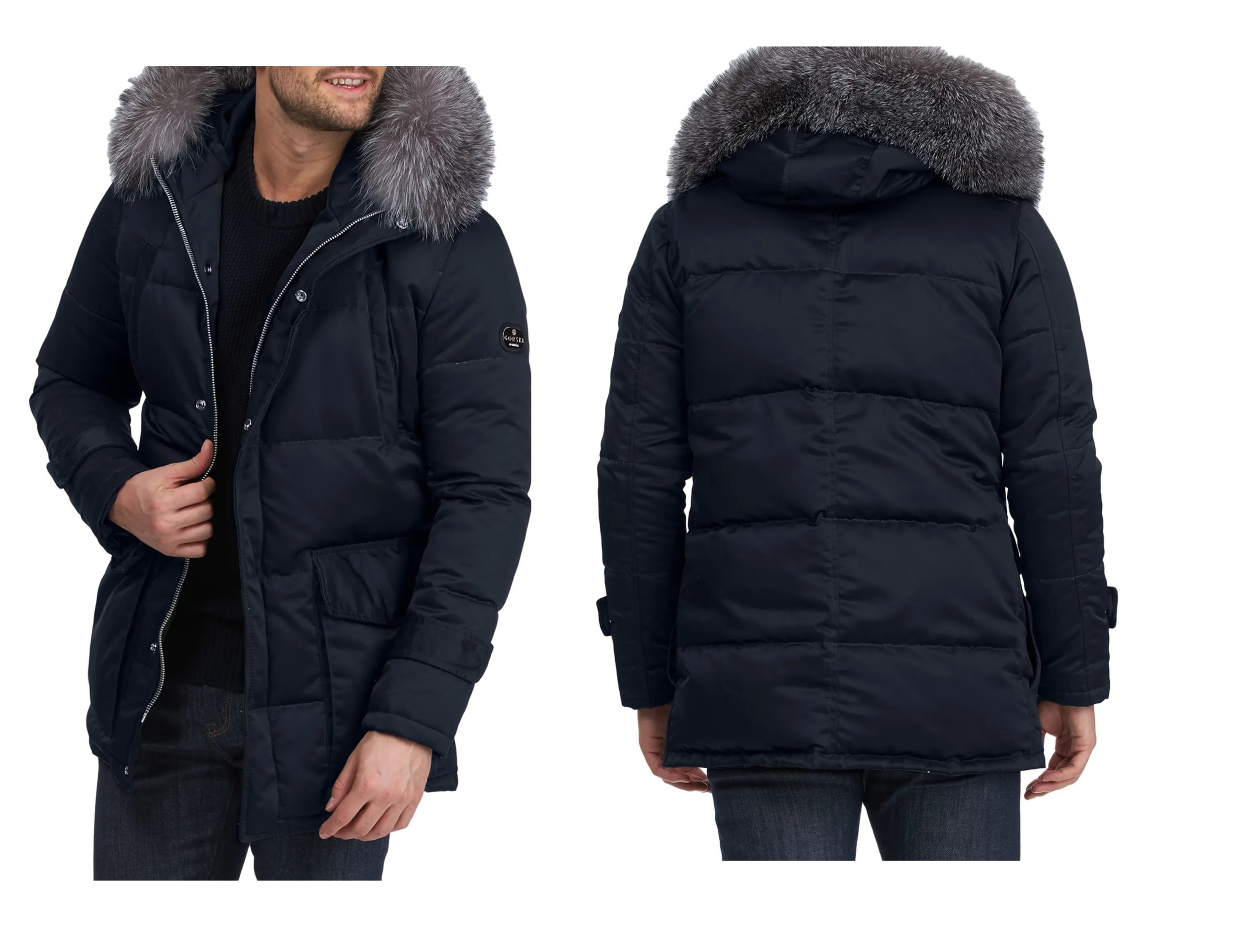 Sale on Gorski Men's Apres-Ski Parka Coat With Detachable Fox Fur Trim ...
