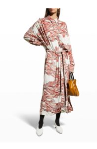Abstract-Print Maxi Shirtdress size 4-6