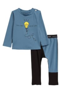 Light Up My Life Stretch Cotton Graphic Tee & Colorblock Pants Set 2-12m