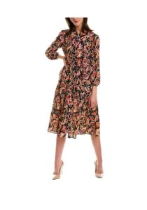 Bubble Crepe Midi Dress