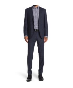 Herrel/Grace Check Print Wool Blend Notch Collar Suit 36Sp