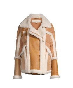Garnier Suede & Shearling Fur Puffer Jacket size xsp