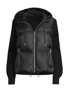 Knit-Sleeve Down Puffer Jacket