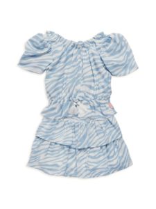 ​Little Girl’s 2-Piece Zebra-Print Top & Skirt Set