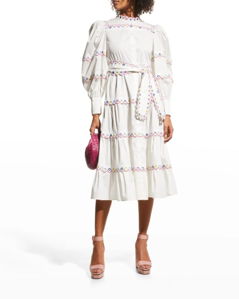 Image of Bianca Embroidered Midi Dress