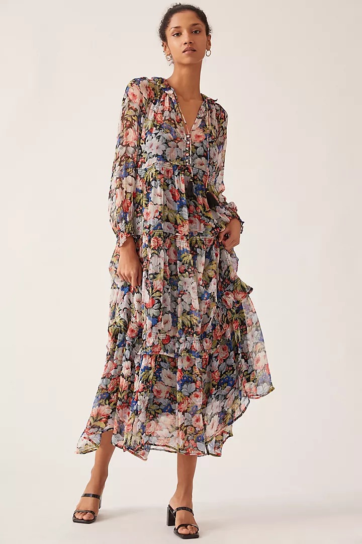 Image of Floral Tiered Maxi Dress