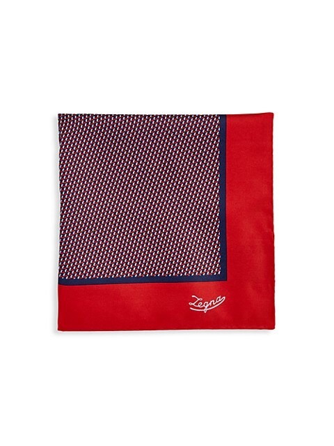 Image of Patterned Silk Pocket Square
