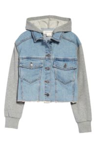 Kid's Denim & Fleece Hooded Jacket
