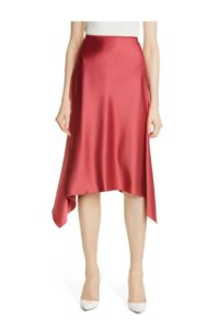 Sharkbite Hem Satin Skirt