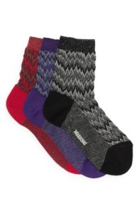 Metallic Zigzag 3-Pack Socks