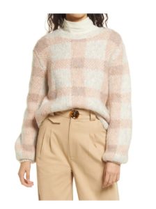 Diana Check Funnel Neck Sweater