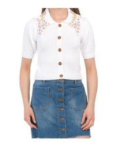 Kalinka Embroidered Collared Cardigan