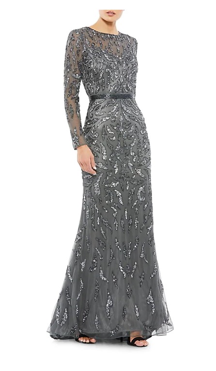 Image of Illusion Sequin Gown