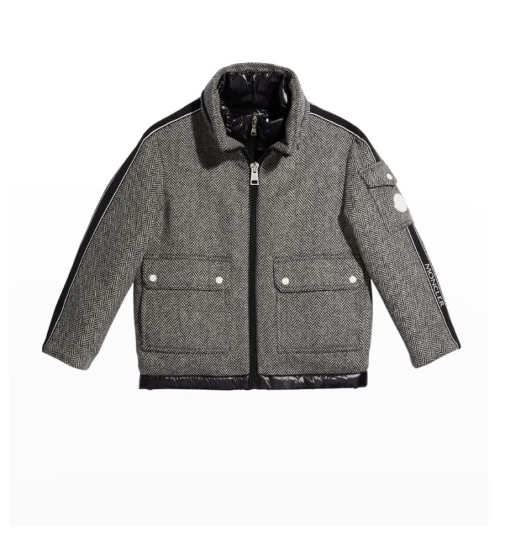 Image of Boy's Uzay Herringbone Wool-Blend Jacket, Size 14