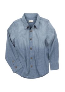Boy's Bates Printed Ombre Chambray Shirt, Size 4-5p