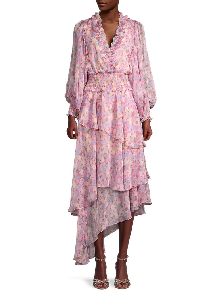 Image of Astrid Floral Chiffon Midi Dress