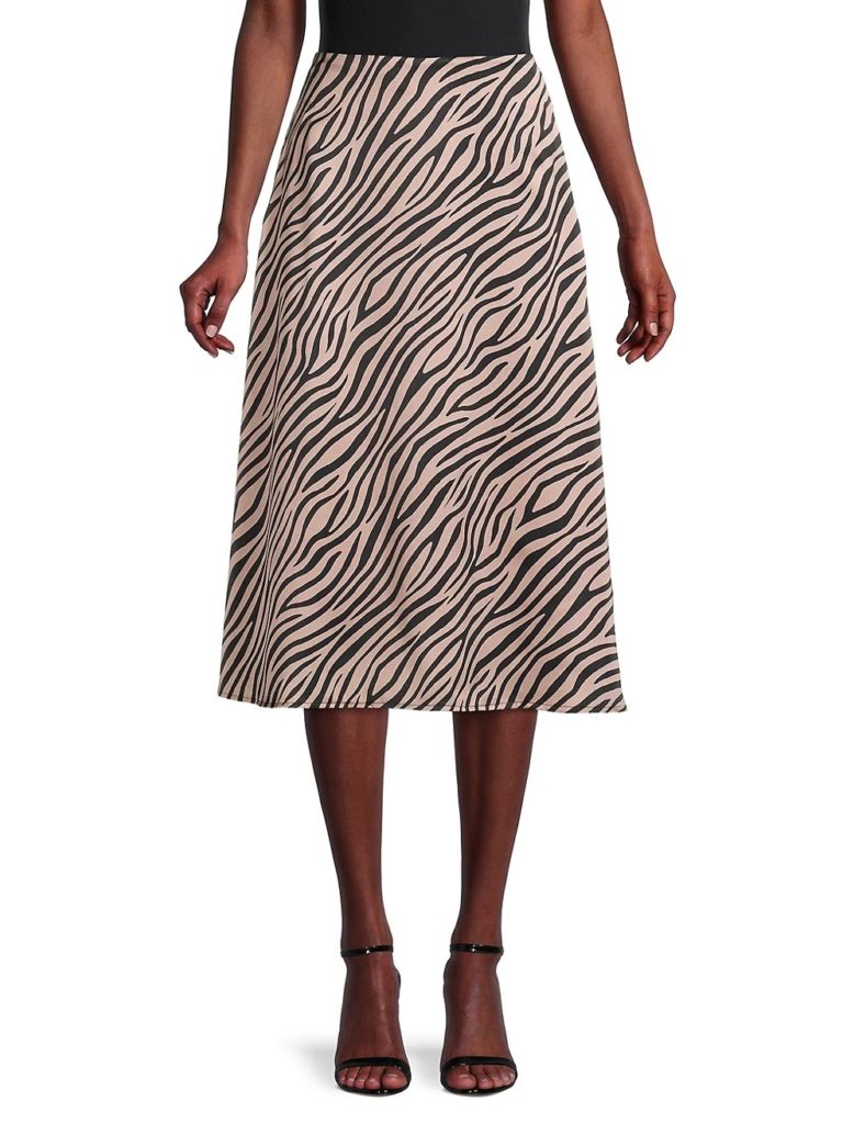 Image of Tiger-Print Midi Skirt