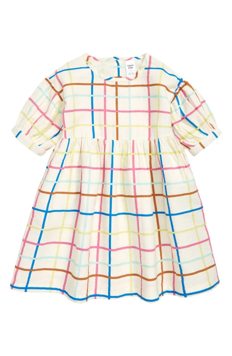 Image of Kids' Puff Sleeve Organic Cotton Dress