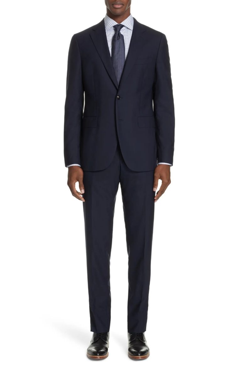 Image of Milano Slim Fit Solid Wool Suit