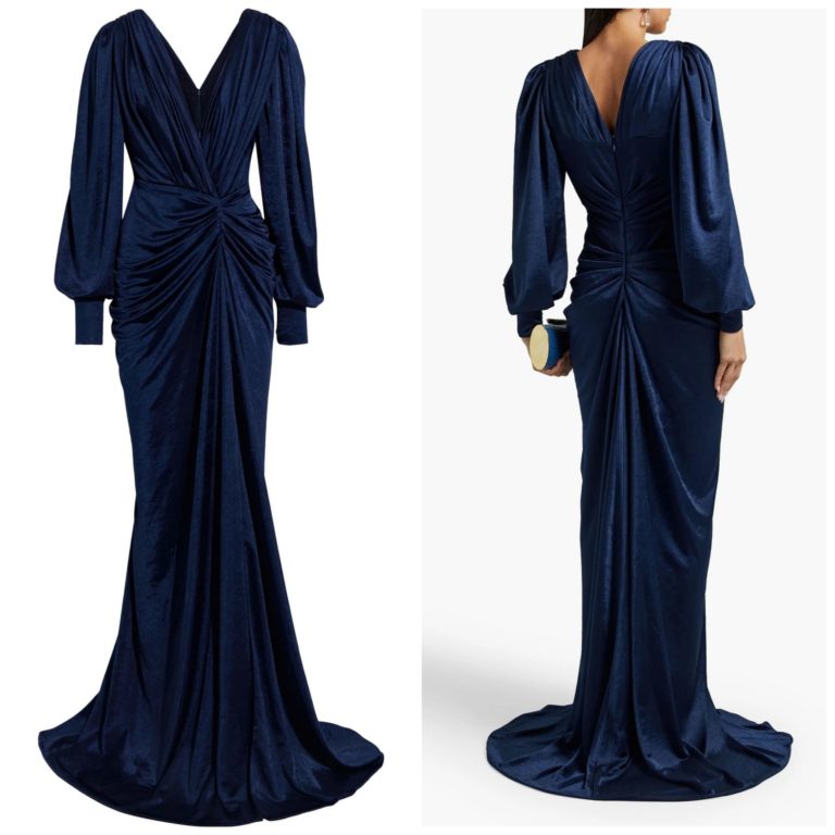 Image of Draped jersey gown