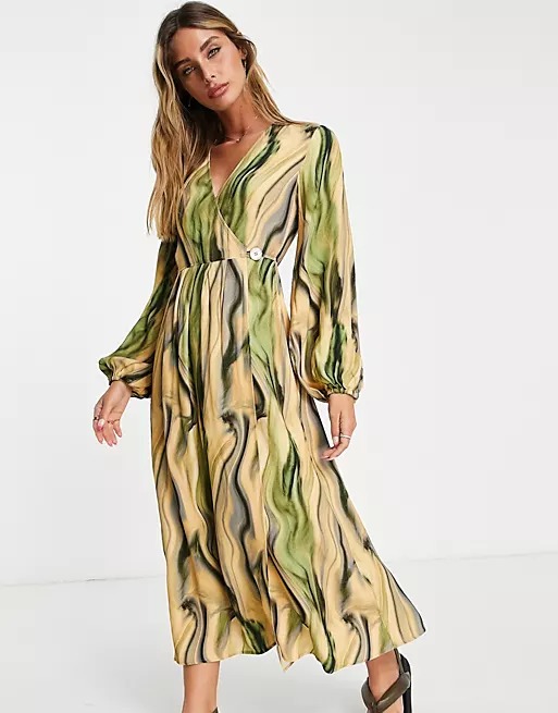 Image of Wrap Midi Dress