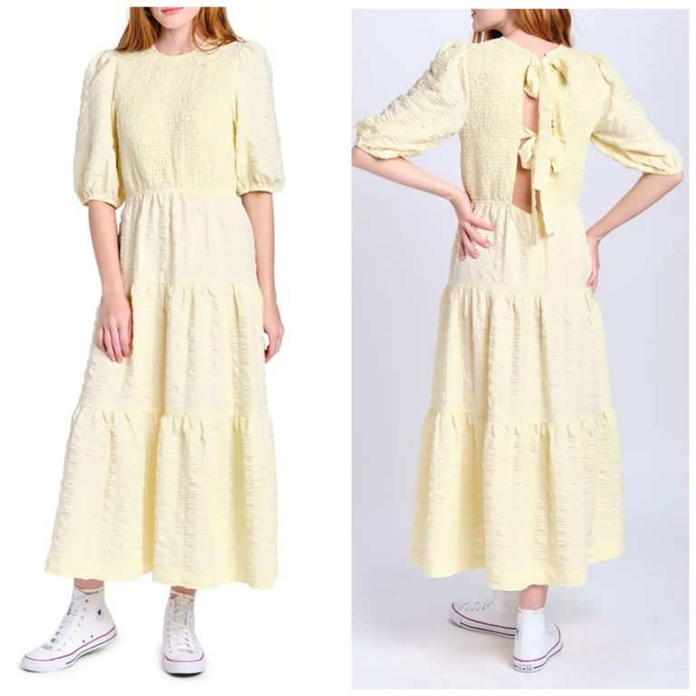 Image of Smocked Tiered Midi Dress
