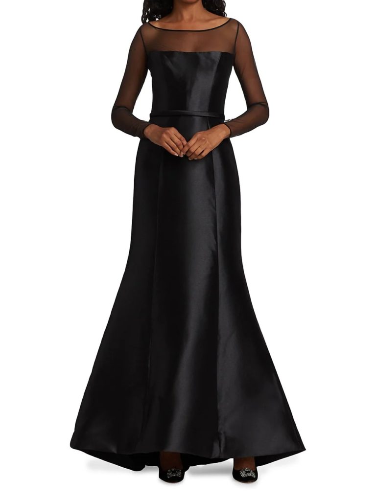 Image of Tulle Bateau Neck Gown