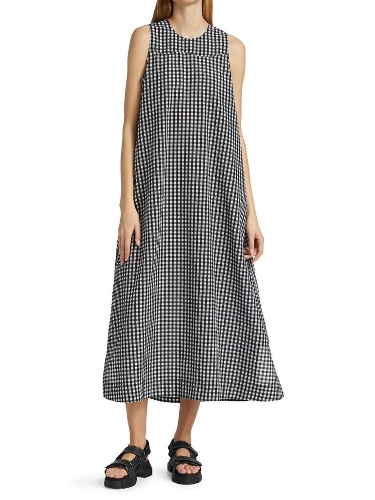Image of Gingham Check Tent Dress
