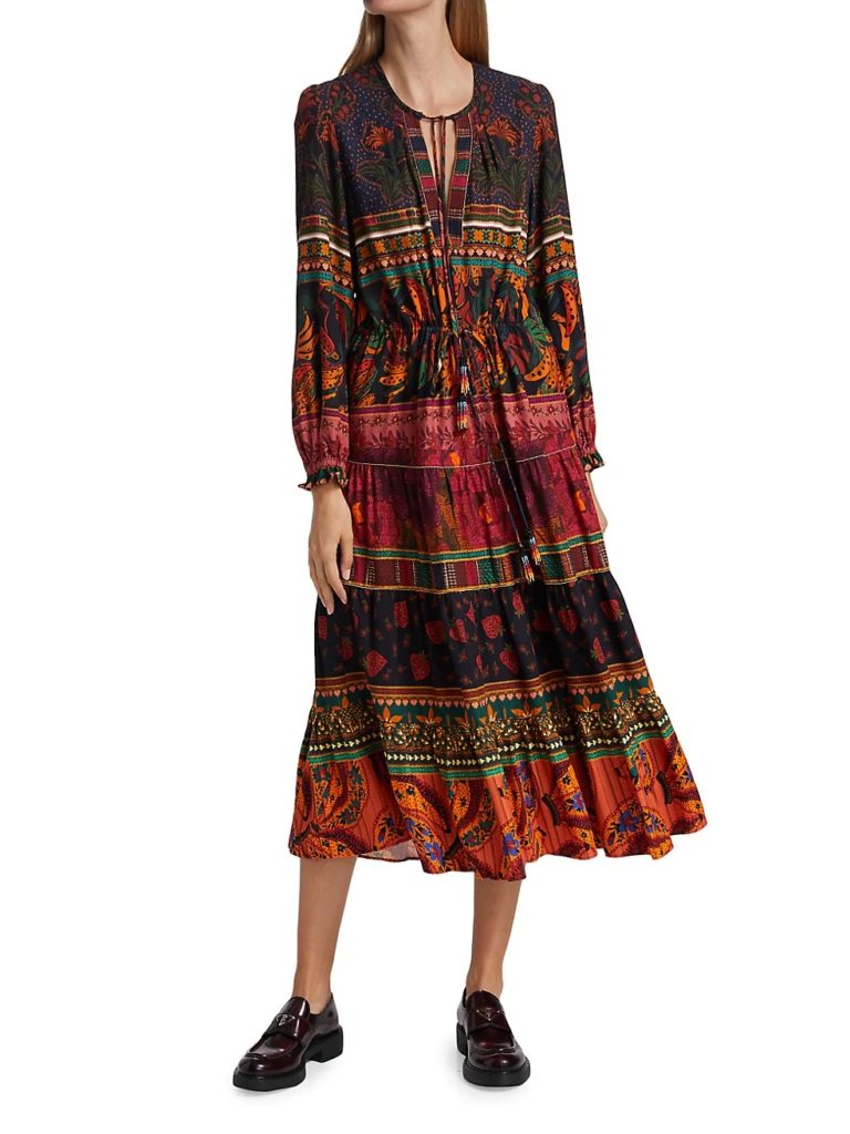 Image of Mixed Patchwork Midi Dress