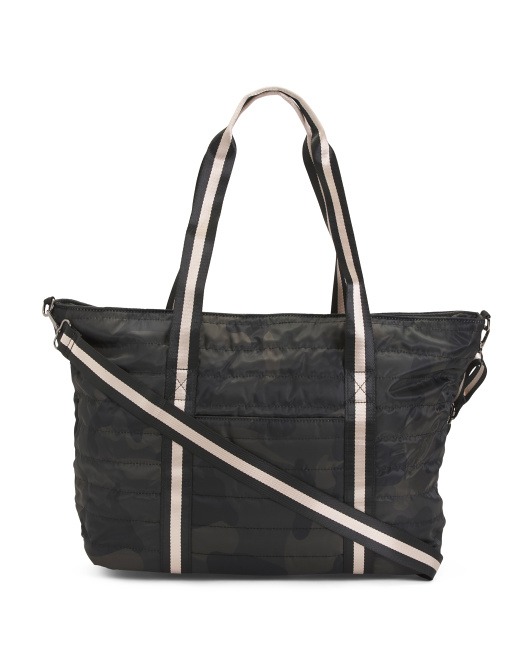 Image of Nylon Channel Quilted Puff Tote