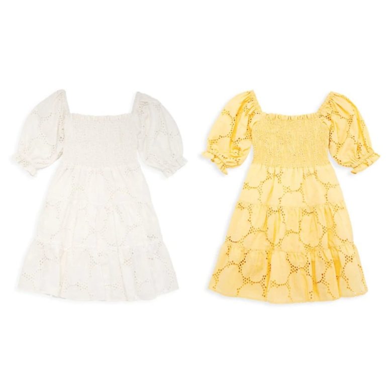 Image of Little Girl's & Girl's Retro Floral Eyelet Tiered Dress