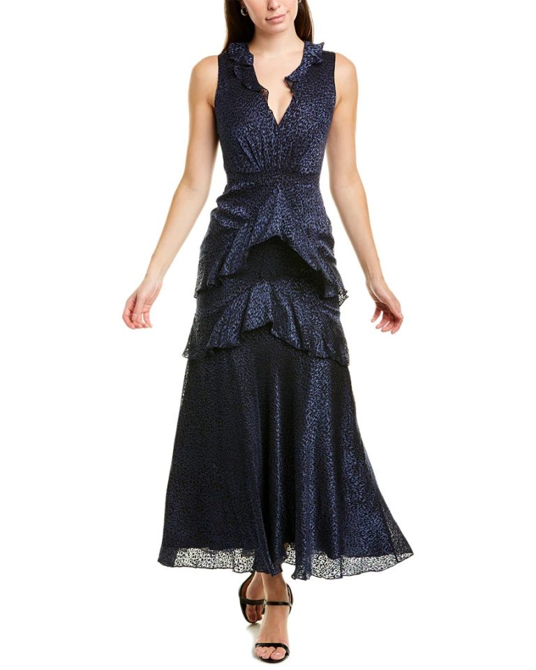 Image of Saloni Lara Silk-Blend Maxi Dress