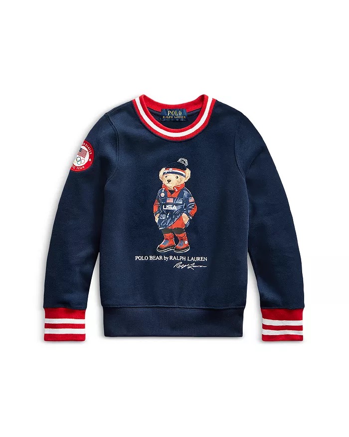Image of Team USA Girls' Polo Bear Sweatshirt - Little Kid