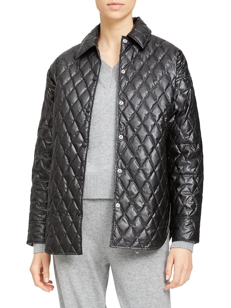 Image of Quilted Vegan Leather Jacket