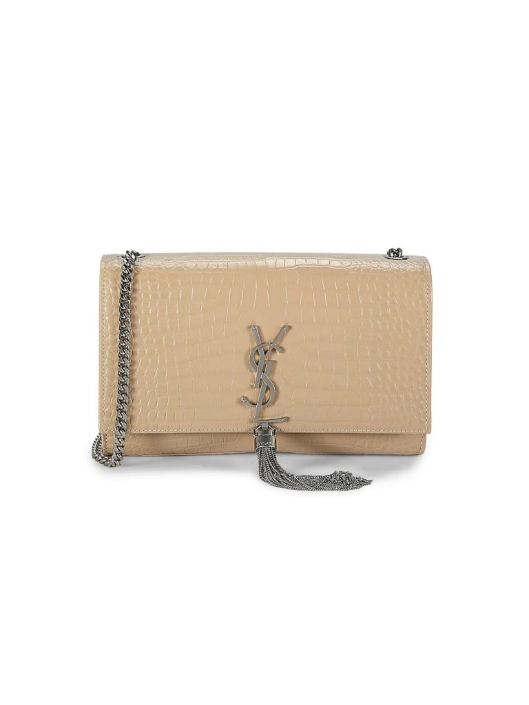 Image of Medium Kate Croc-Embossed Leather Shoulder Bag